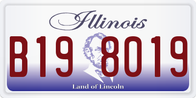 IL license plate B198019