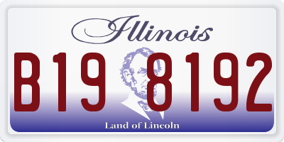 IL license plate B198192