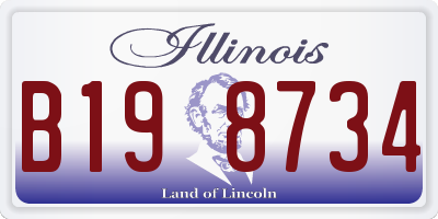 IL license plate B198734