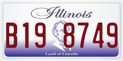 IL license plate B198749