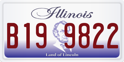 IL license plate B199822