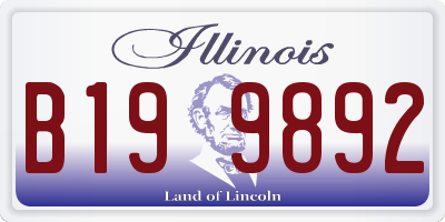 IL license plate B199892