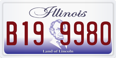 IL license plate B199980