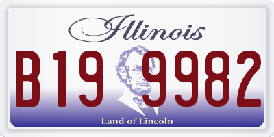 IL license plate B199982