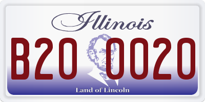 IL license plate B200020