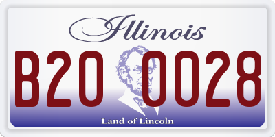 IL license plate B200028