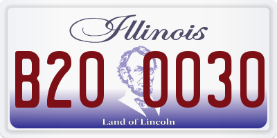 IL license plate B200030