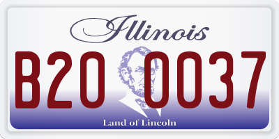 IL license plate B200037
