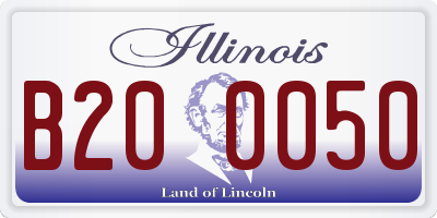 IL license plate B200050