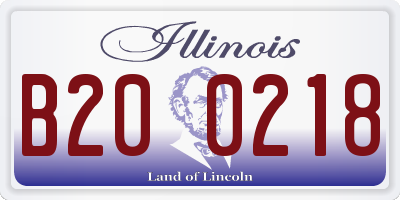 IL license plate B200218