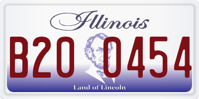 IL license plate B200454