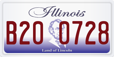 IL license plate B200728
