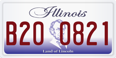 IL license plate B200821
