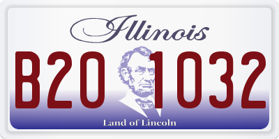 IL license plate B201032