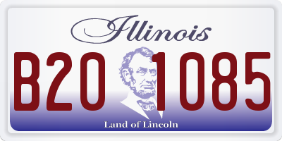 IL license plate B201085