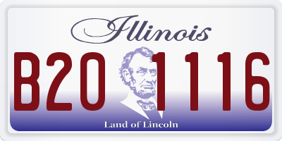 IL license plate B201116