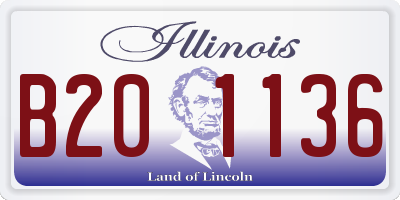 IL license plate B201136