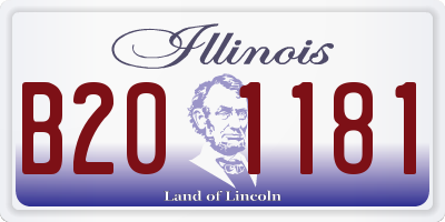 IL license plate B201181