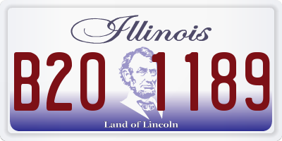 IL license plate B201189