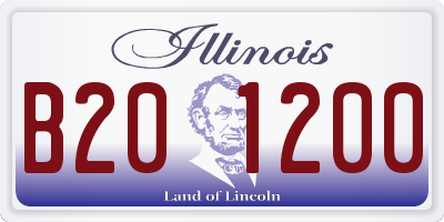 IL license plate B201200