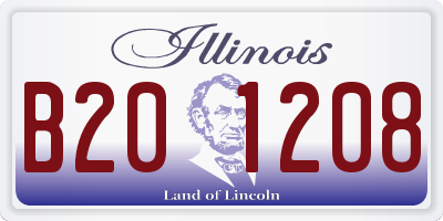 IL license plate B201208
