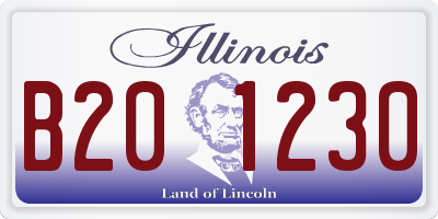 IL license plate B201230