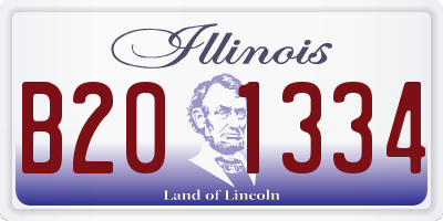 IL license plate B201334