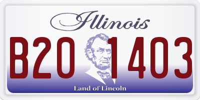IL license plate B201403