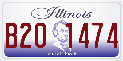 IL license plate B201474