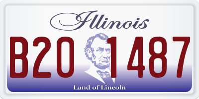 IL license plate B201487