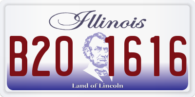 IL license plate B201616