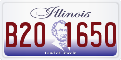 IL license plate B201650