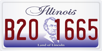 IL license plate B201665