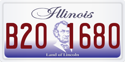 IL license plate B201680
