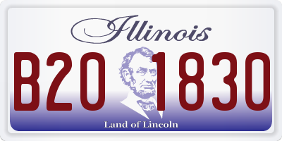 IL license plate B201830
