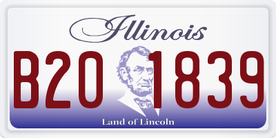 IL license plate B201839