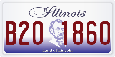 IL license plate B201860
