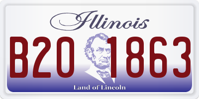 IL license plate B201863