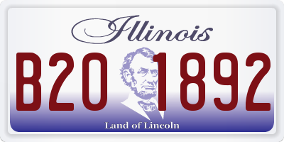 IL license plate B201892