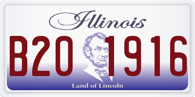 IL license plate B201916
