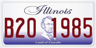 IL license plate B201985