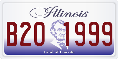 IL license plate B201999