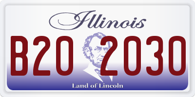 IL license plate B202030