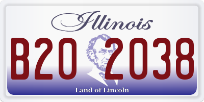 IL license plate B202038