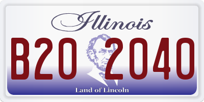 IL license plate B202040