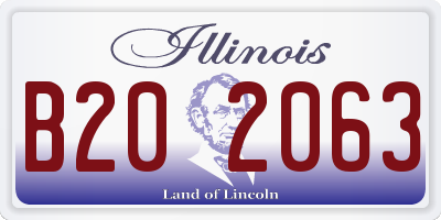 IL license plate B202063