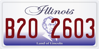IL license plate B202603