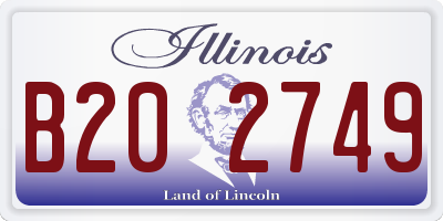 IL license plate B202749