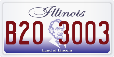 IL license plate B203003