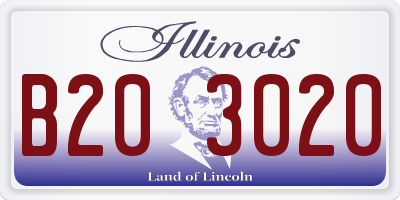 IL license plate B203020